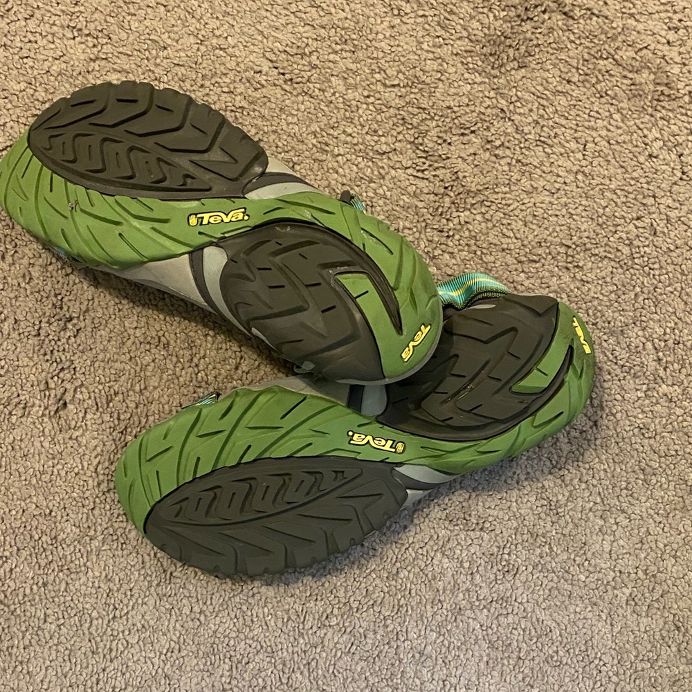 Teva Aqua Green and Yellow Striped Waterproof Sandals - Picture 4 of 4